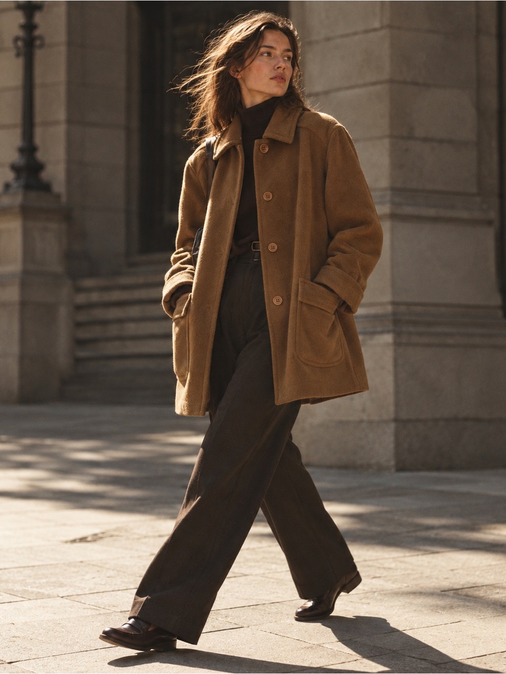 Max Mara Vintage 90s Camel Wool Cashmere Short Coat - White Tag Made in Italy - Picture 2 of 11